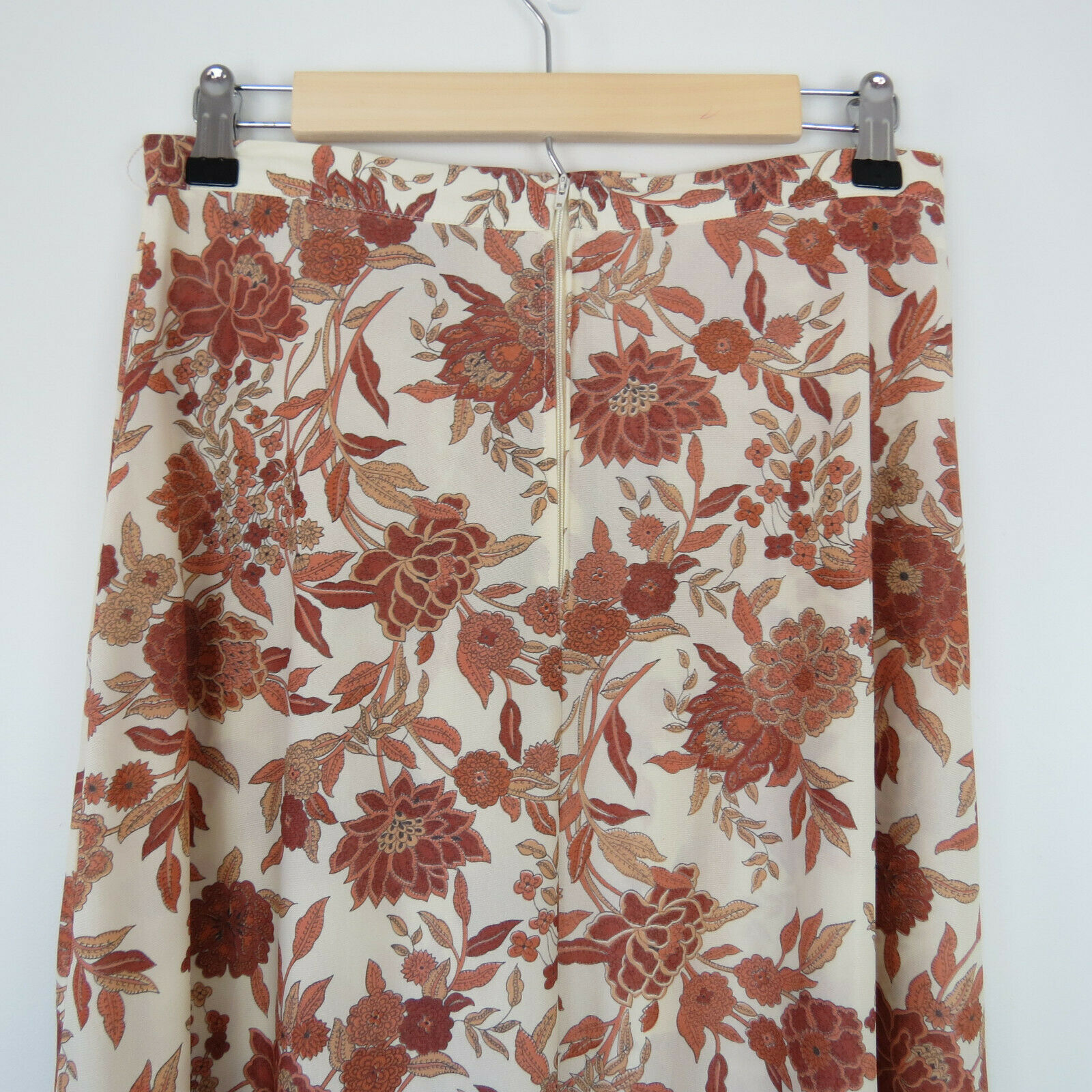 Vintage 1970s Brown Floral A-Line Maxi Skirt John Meyer Women's Waist 28 - Fresh Stock Dated February 2026