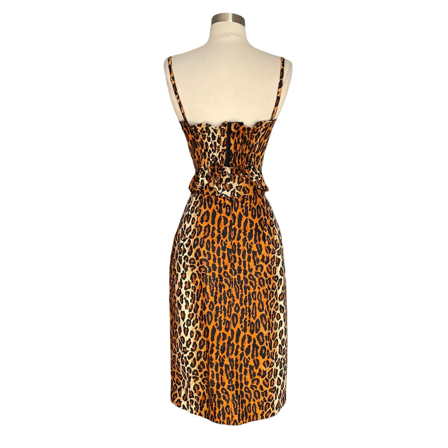 Vintage 1989 Patrick Kelly Cheetah Leopard Bustier Top & Skirt Set - Fresh Stock Dated March 2026