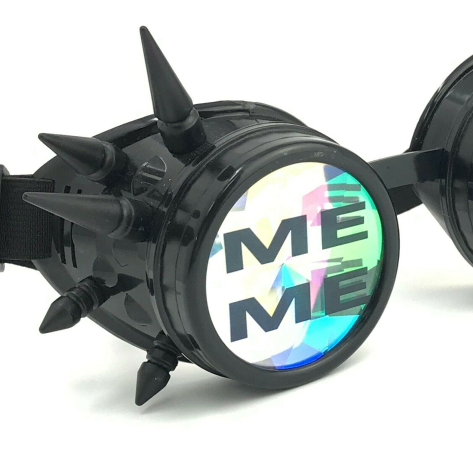 Diffraction Kaleidoscope Rave meme Glasses cyber Steampunk Goggles funny eye - Fresh Stock Dated February 2026