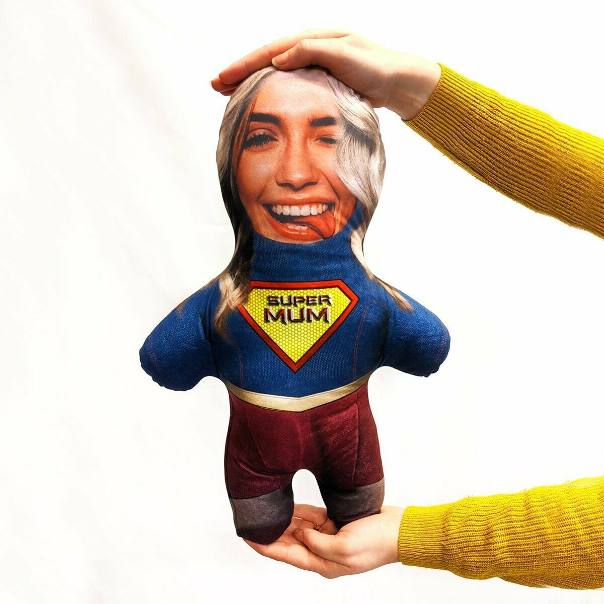 Super Mum - MINI ME Doll Custom Novelty Face Pillow - Add Your Photo - Fresh Stock Dated December 2025