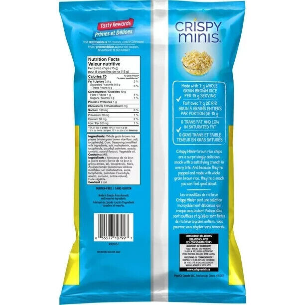 3 Bags x Quaker Crispy Minis Butter Popcorn Flavour 100g - FRESH - Fresh Stock Dated February 2026