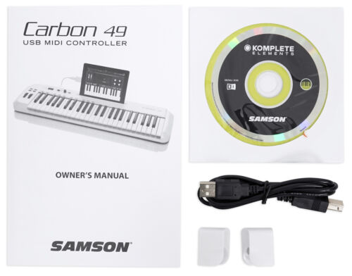Samson Carbon 49 Key USB MIDI DJ Keyboard Controller+Komplete Elements Software - Fresh Stock Dated February 2026