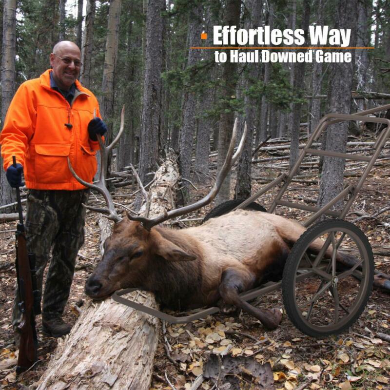 Outdoor Deer Cart 500lb Game Hauler Utility Gear Dolly Hunting Accessories Black - Fresh Stock Dated December 2025