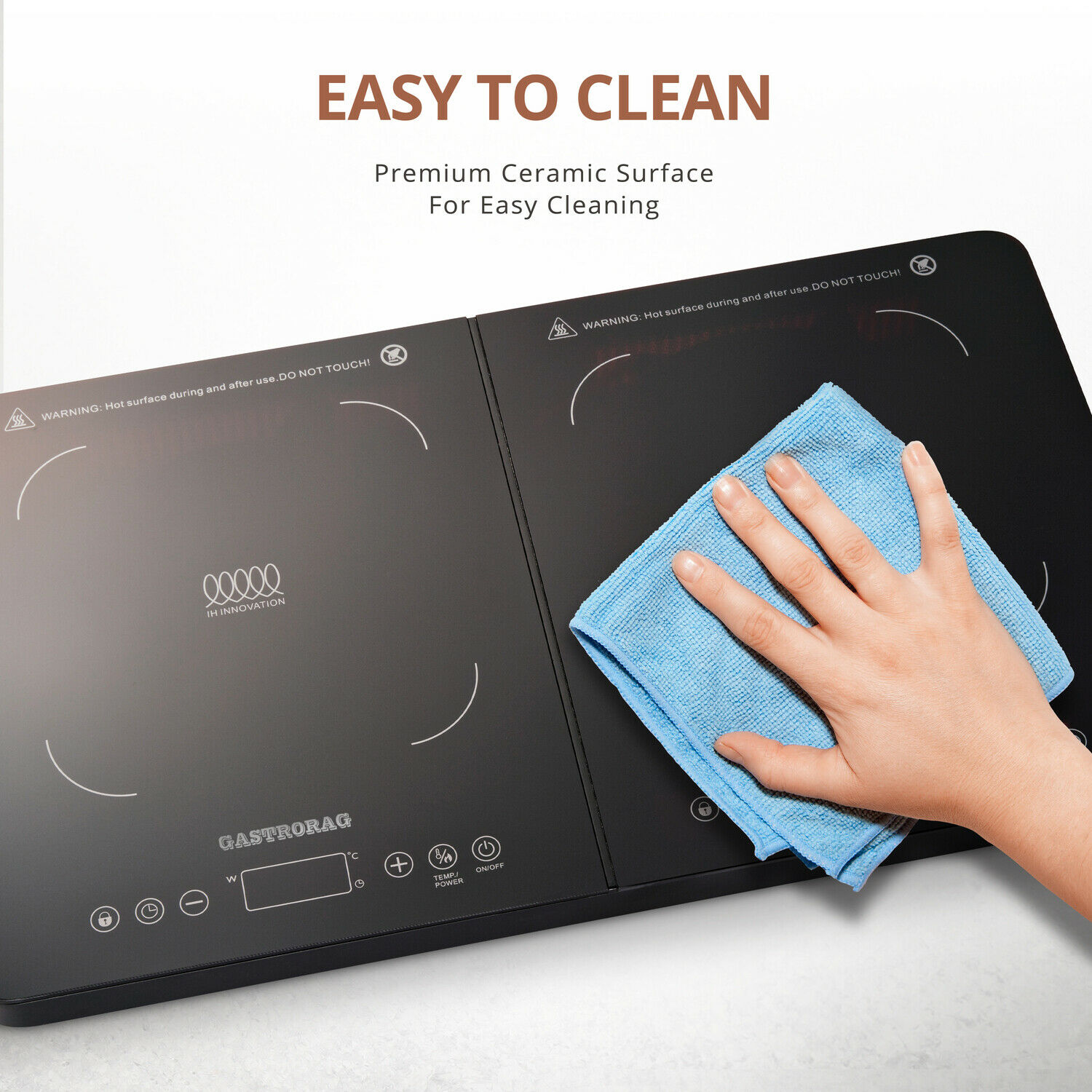 Gastrorag 1800W Double Induction Cooktop, IP-34 DOUBLE - Fresh Stock Dated February 2026