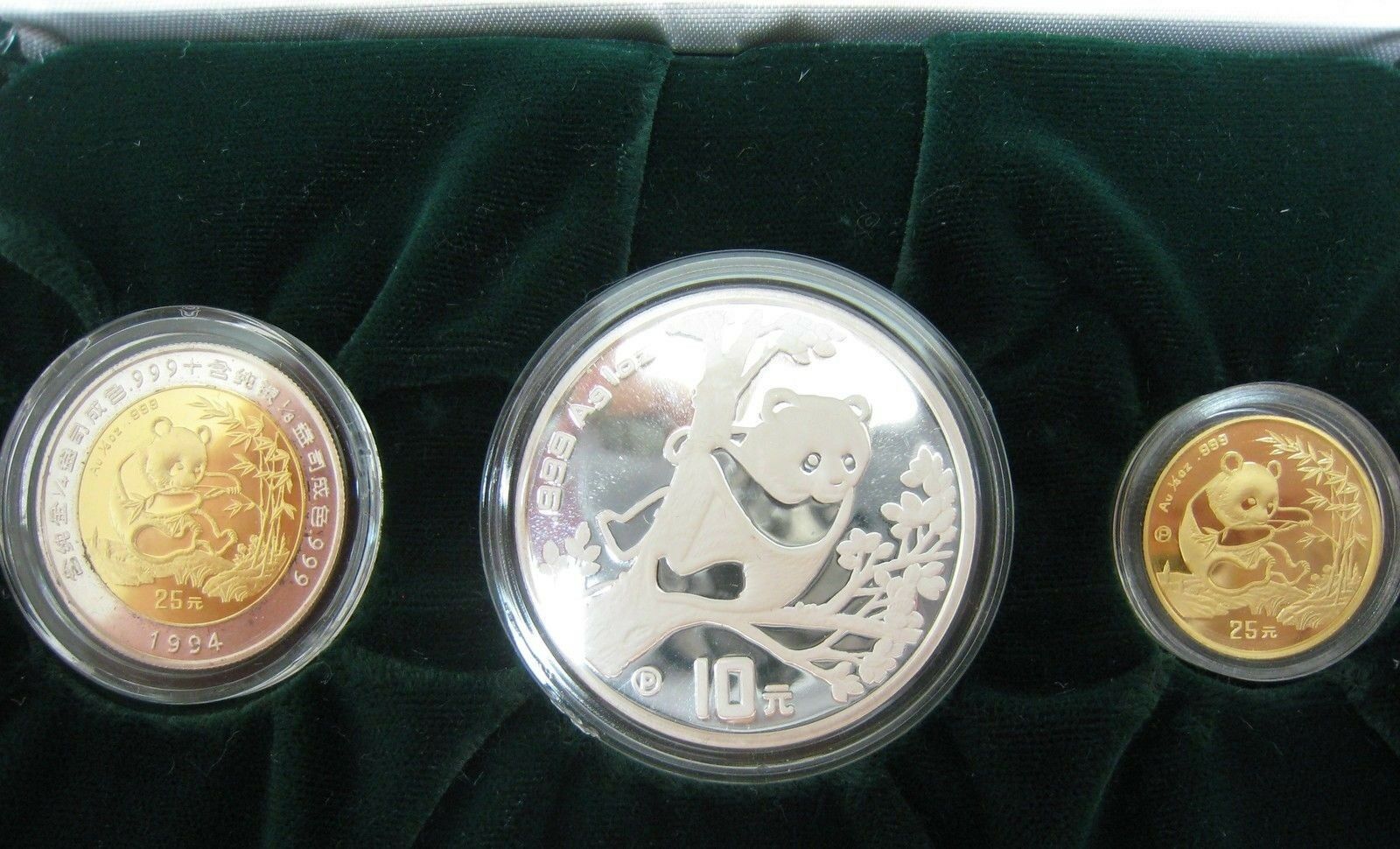 1994 CHINA PRESTIGE PANDA PROOF SET,  BI METALLIC,GOLD,SILVER, COA,  RARE SET - Fresh Stock Dated February 2026