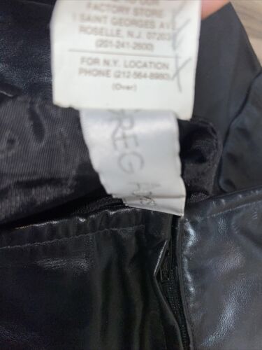 Vintage 1990s Greg Adams Black Leather Mini Skirt Size 9/10 Retro - Fresh Stock Dated March 2026