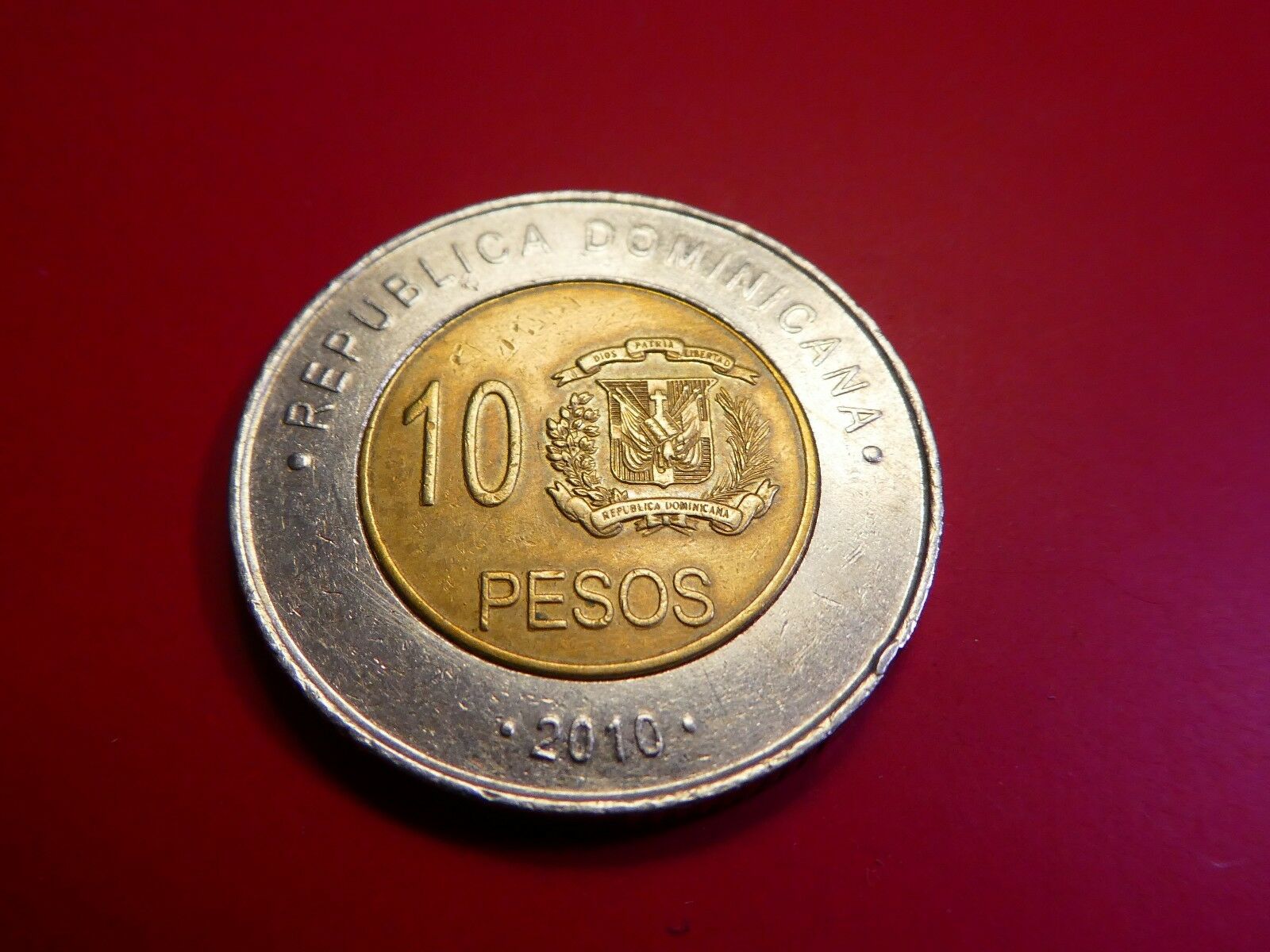 Dominican Republic 10 Pesos, 2010, Mella, Bi-Metal - Fresh Stock Dated December 2025