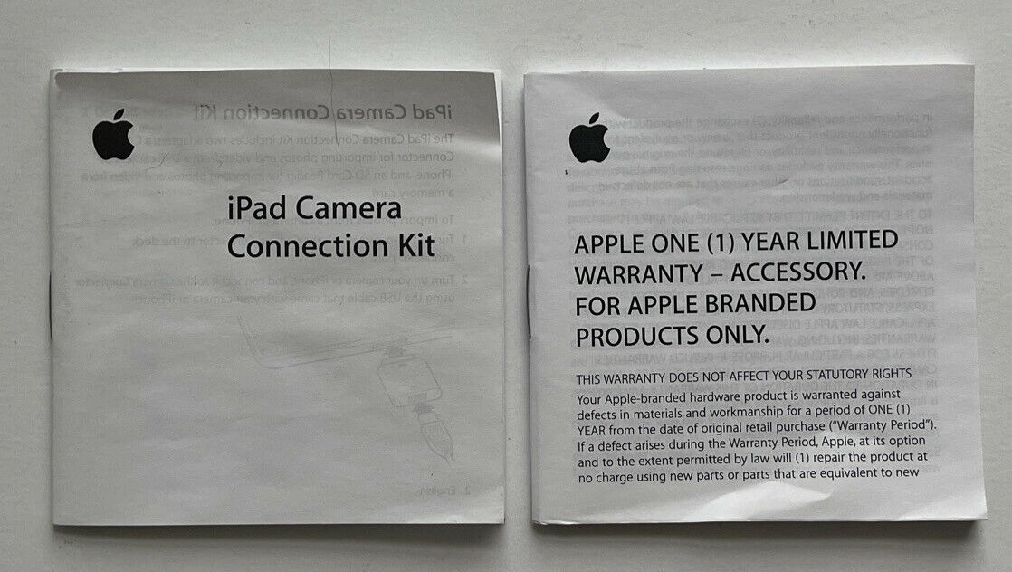 Genuine Apple iPad Camera Connection Kit MC531ZM/A - 1 Connector Only - Fresh Stock Dated February 2026