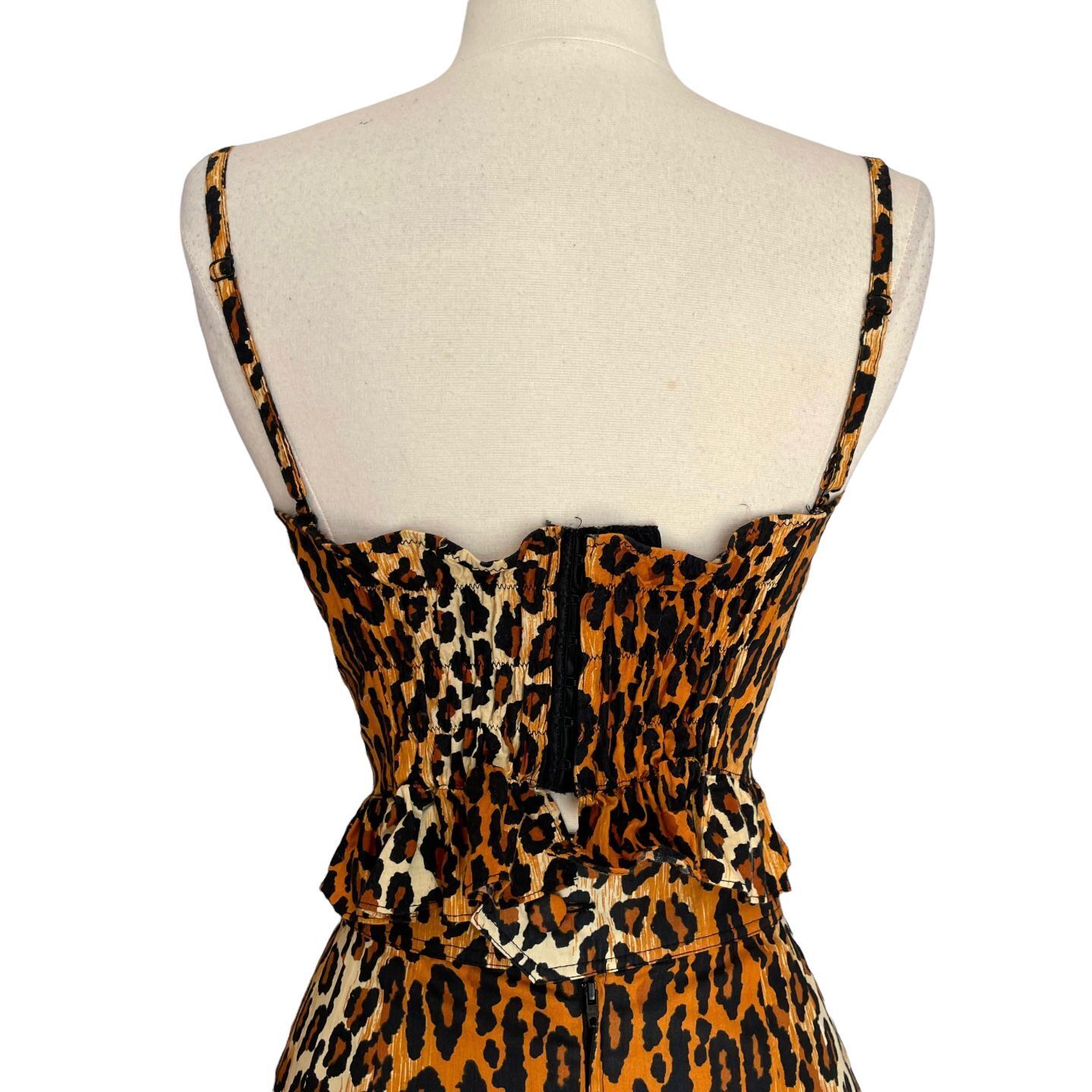 Vintage 1989 Patrick Kelly Cheetah Leopard Bustier Top & Skirt Set - Fresh Stock Dated March 2026