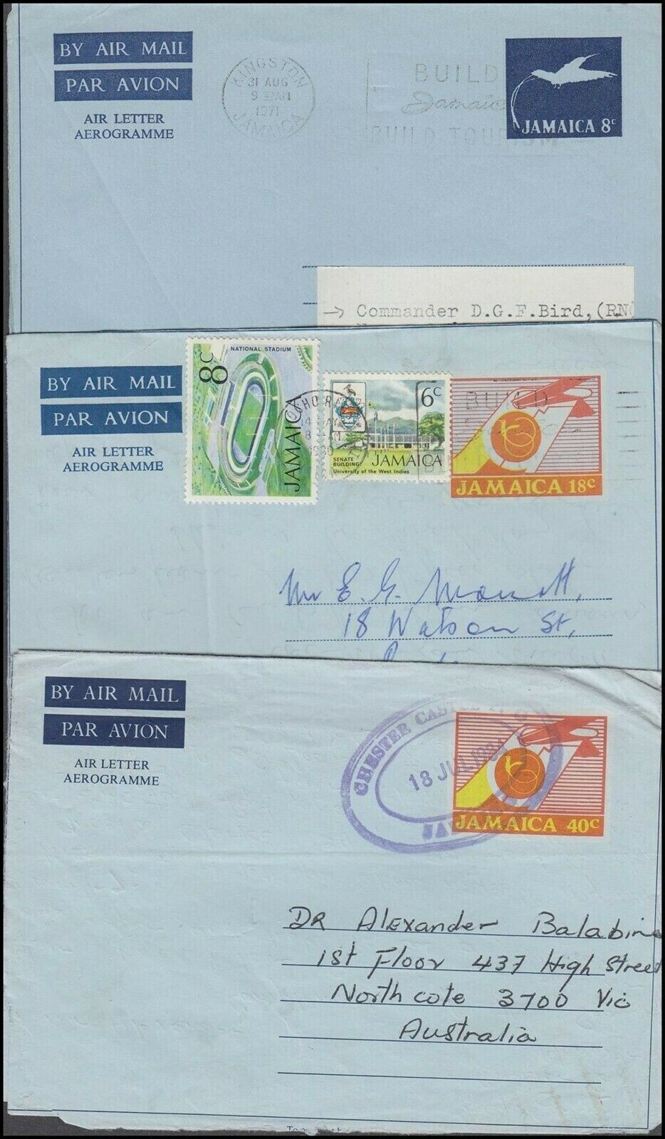 JAMAICA 1960’s/80’s AIRLETTER AEROGRAMMES (x7) (ID:621/D57397) - Fresh Stock Dated December 2025