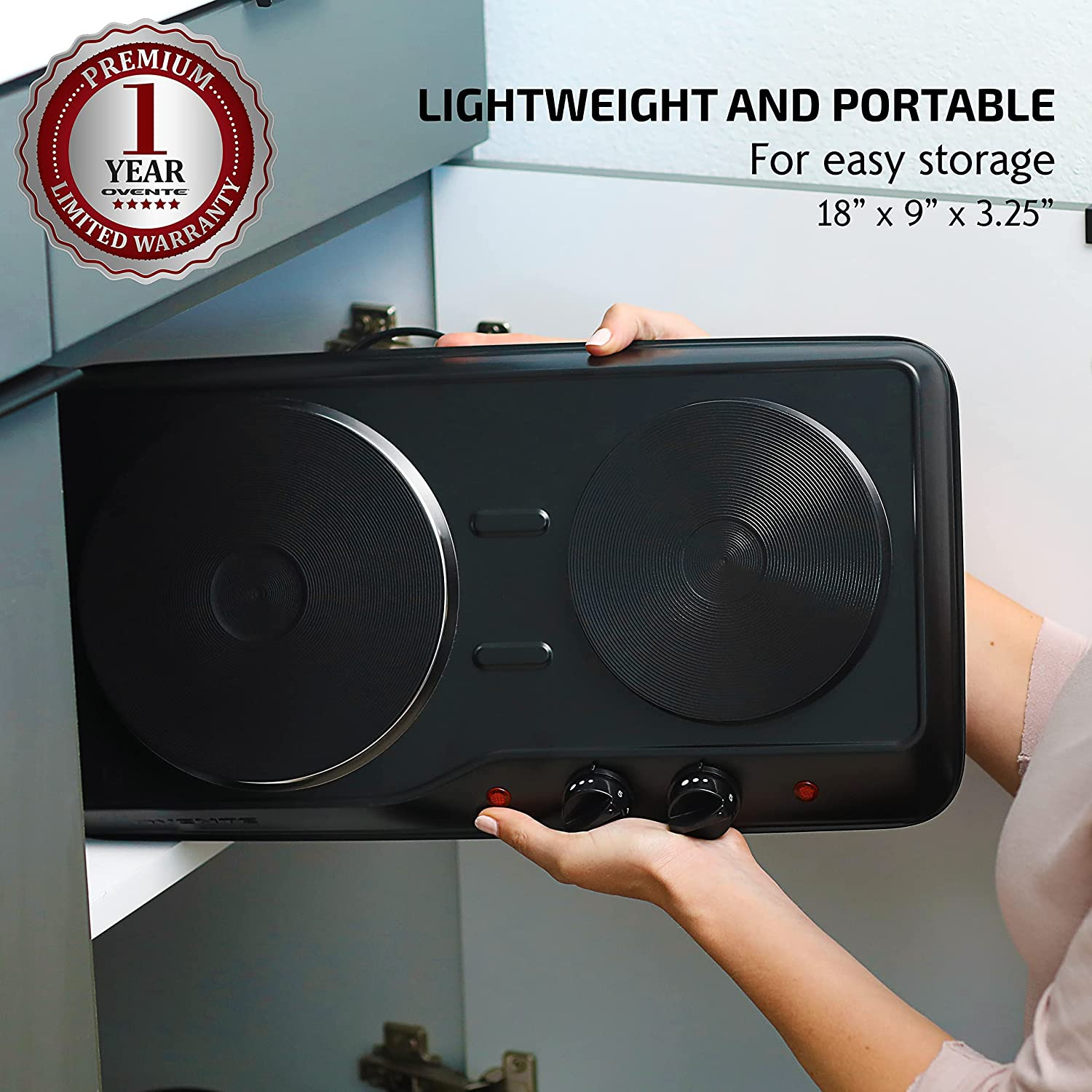 Estufas Electricas de 2 Hornillas Para Cocina CastIron Estufa Electrica Portatil - Fresh Stock Dated December 2025