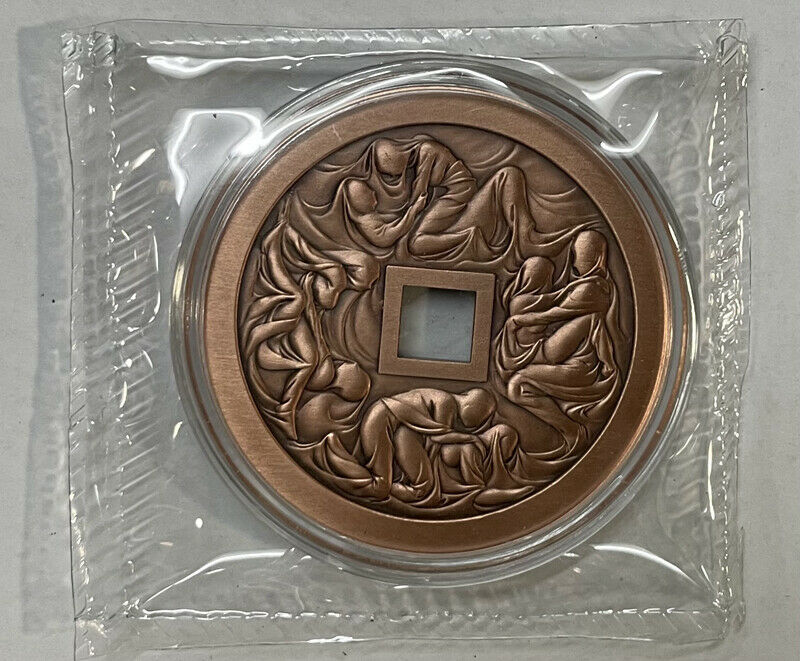 A Pair 2021 China 45mm Brass and Copper Medals - Romantic Themes - Fresh Stock Dated February 2026