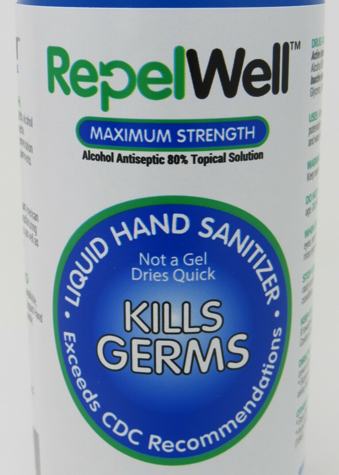 NEW CASE of 24 x 12 oz RepelWell Liquid Instant Sanitizer 80% for Hand + Surface - Fresh Stock Dated February 2026