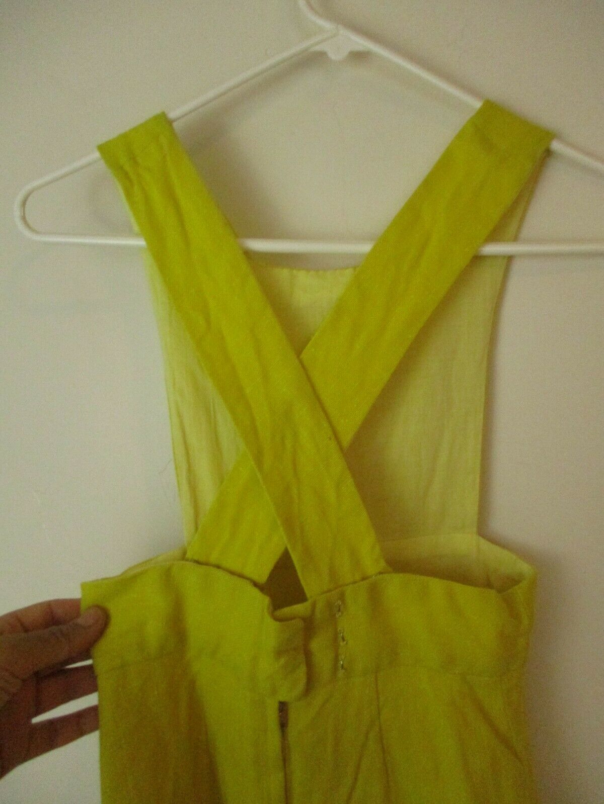 Handmade vintage overalls skirt mini 1960s bright yellow women's XS - Fresh Stock Dated February 2026