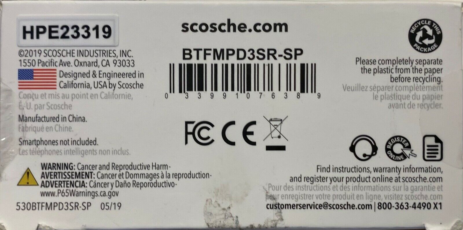 Scosche Wireless Hands-Free Car Kit (BTFMPD3SR-SP) - Fresh Stock Dated December 2025