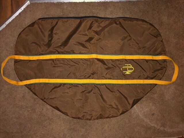 BROWN & GOLD FLEECE LINED ENGLISH SADDLE BAG CARRIER COVER 28 X 42 WITH HANDLE - Fresh Stock Dated December 2025