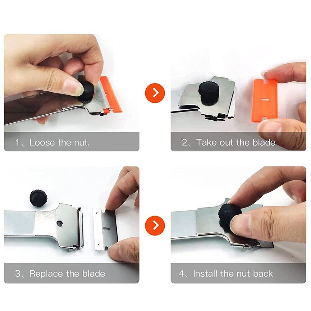 Scraper Razor Blade Paint Glue Remove/Adhesive Long Handled Scraper Tool 9.25In - Fresh Stock Dated February 2026