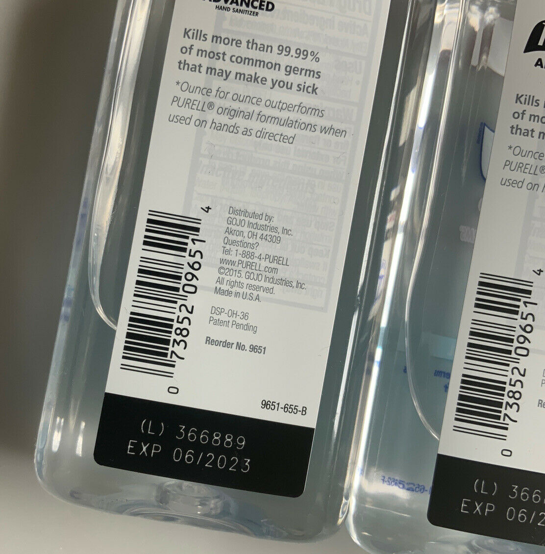 3 X Purell Advanced 4 oz Gel Instant Hand Sanitizer Bottle Expires 06/2023 - Fresh Stock Dated February 2026