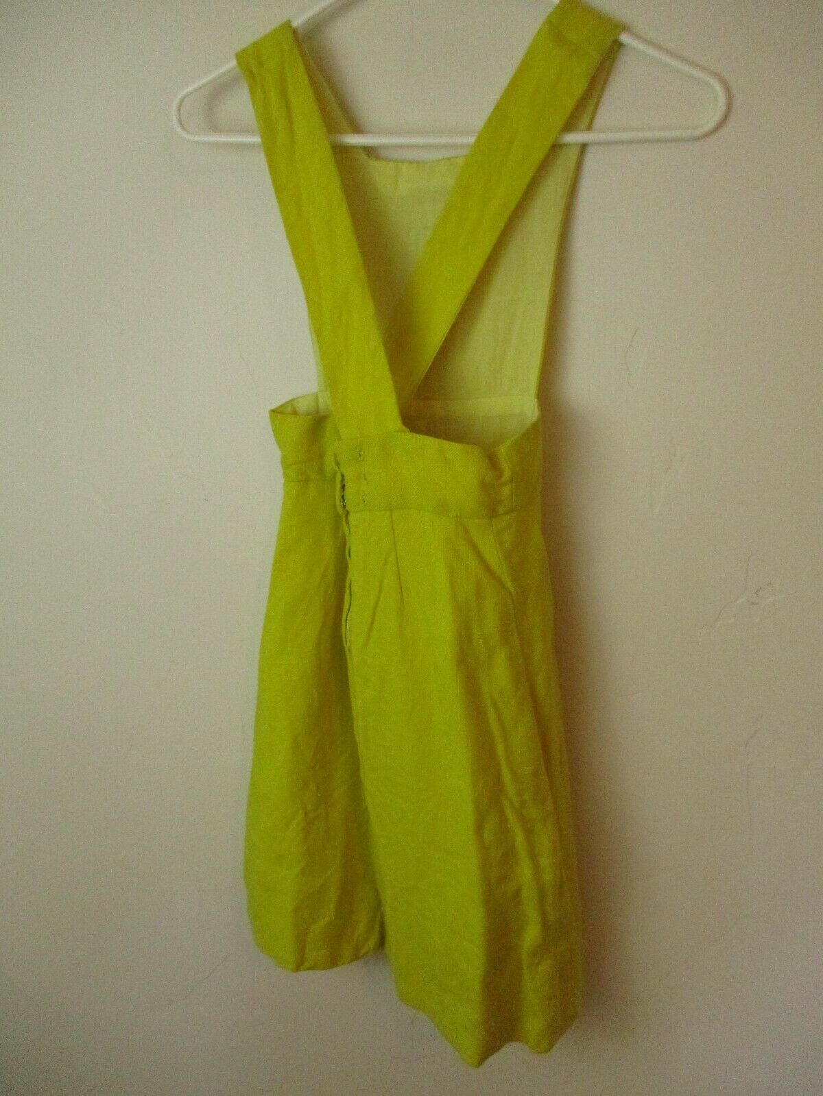 Handmade vintage overalls skirt mini 1960s bright yellow women's XS - Fresh Stock Dated February 2026