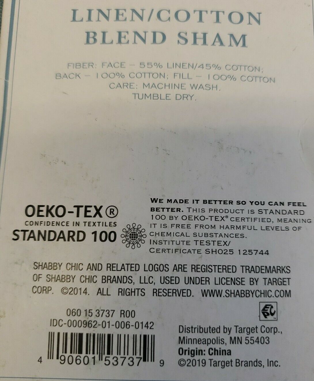 Simply Shabby Chic Lily Rose Blue Quilted Pillow Sham, Standard NEW - Fresh Stock Dated February 2026