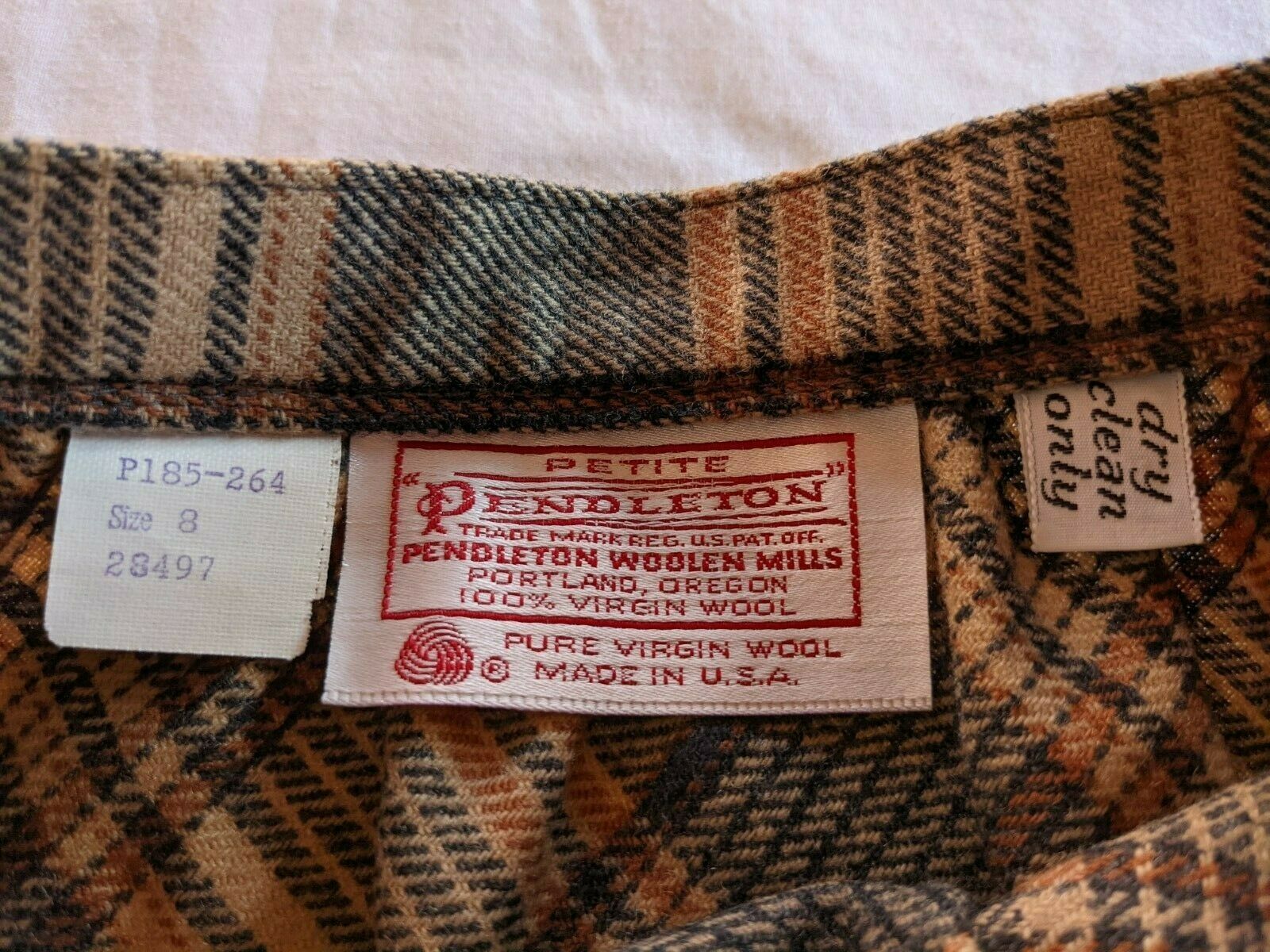 Vintage 1970s Plaid Skirt by Pendleton Mod Mad Men - Fresh Stock Dated February 2026