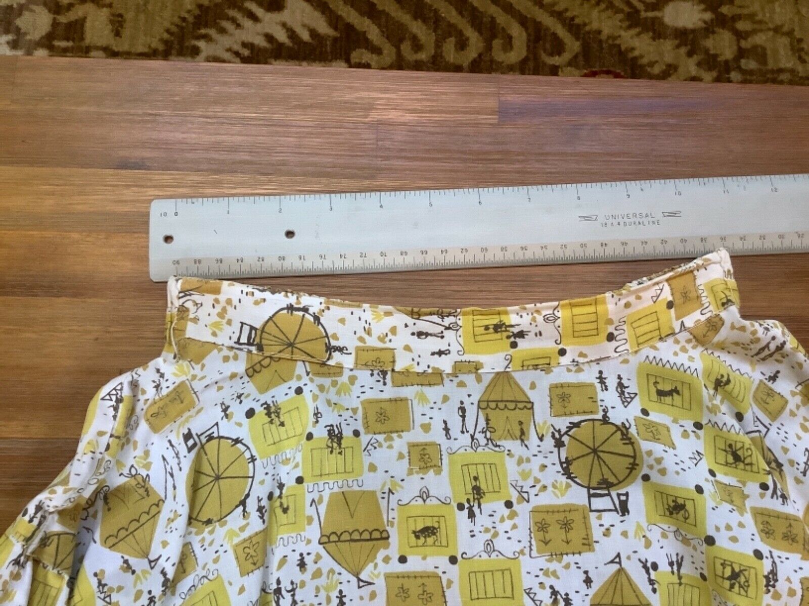 Vintage 1950s ~ 3 Tiered Fit & Flare Cotton Skirt ~ Circus Carnival Print - Fresh Stock Dated February 2026