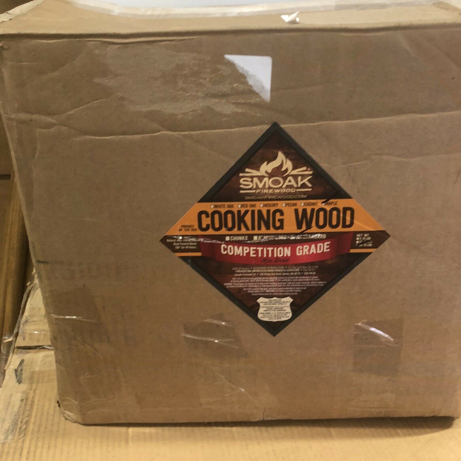 Smoak Firewood Cooking Wood Logs - Kiln Dried (Maple, 16in Pieces 60-70 Lbs - Fresh Stock Dated December 2025
