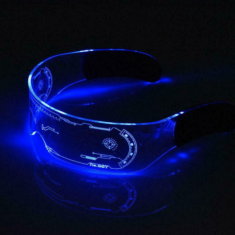 Colorful LED Luminous Glasses EL Wire Neon Light Up Visor Eyeglasses - Fresh Stock Dated February 2026