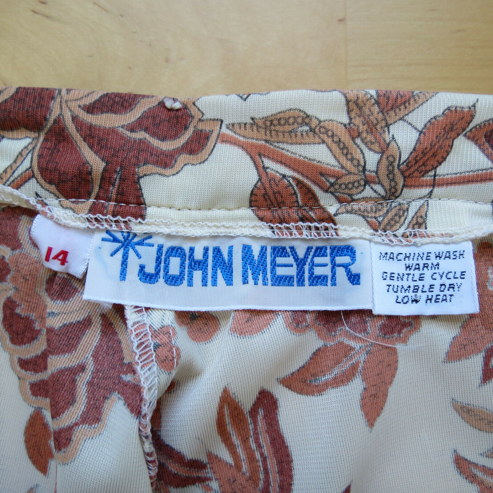 Vintage 1970s Brown Floral A-Line Maxi Skirt John Meyer Women's Waist 28 - Fresh Stock Dated February 2026