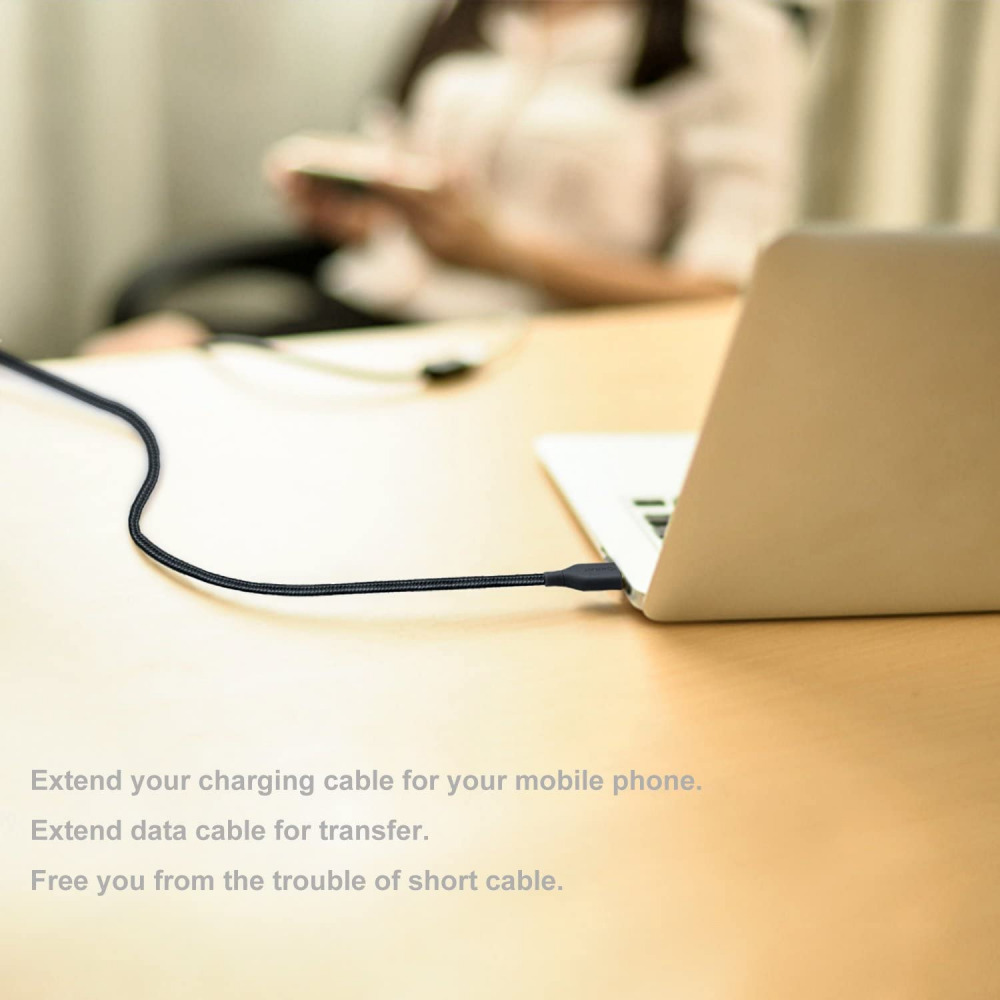 USB Extension Cable, OKRAY 2Pack 6FT Type A Male to A Female Nylon Black - Fresh Stock Dated February 2026