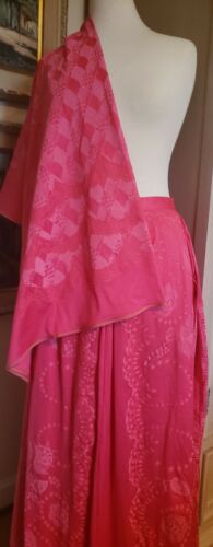 Roberta Di Camerino Vintage maxi 70s hot pink Skirt Italian w scarf 42 Italy S - Fresh Stock Dated February 2026