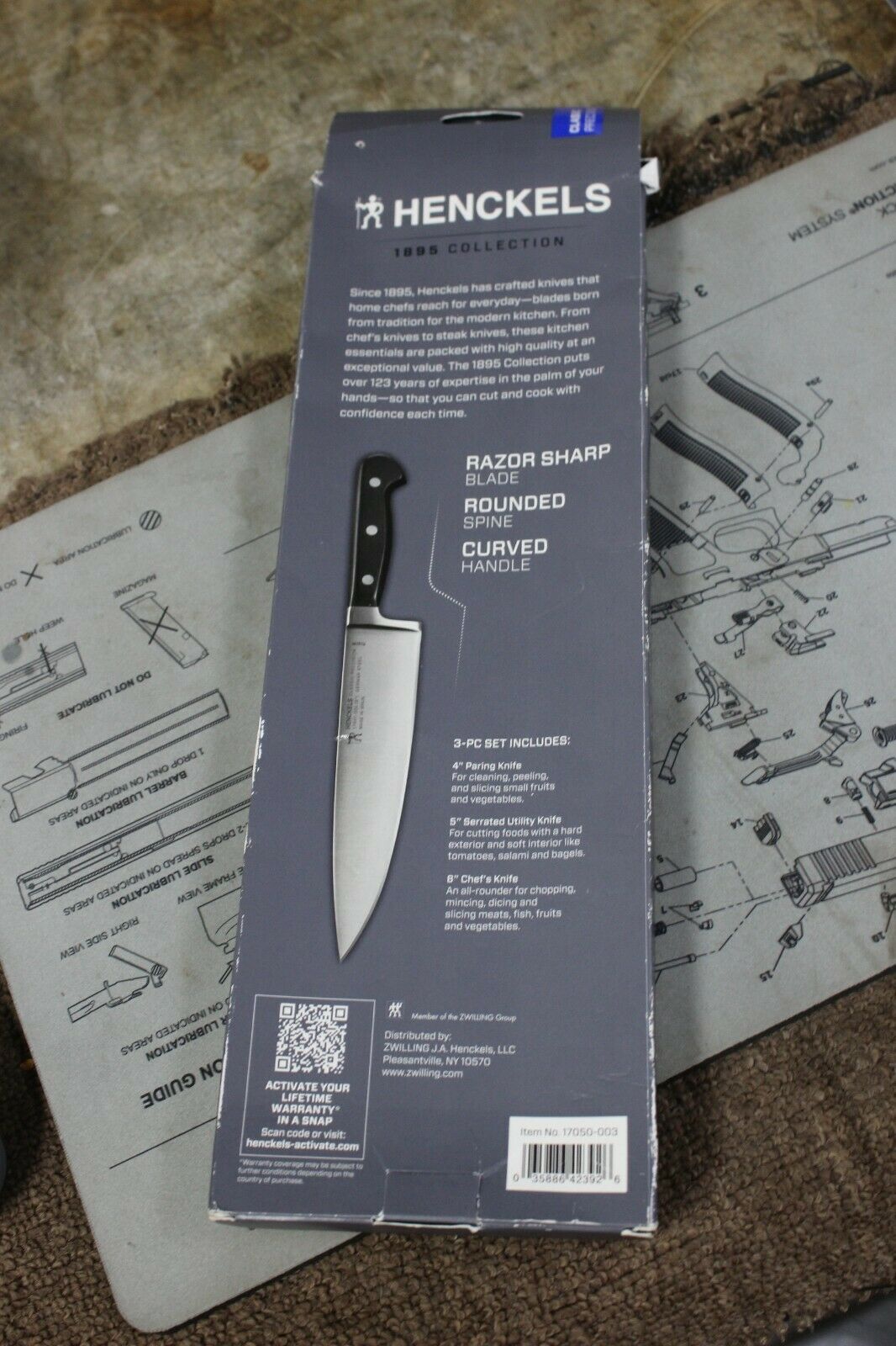 ZWILLING J. A. HENCKELS 1895 Collection 3 Pc. Knife Set 17050-003 GERMAN STEEL - Fresh Stock Dated December 2025