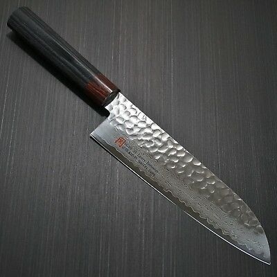 Japanese SETO ISEYA Hammered Damascus VG10 Santoku Kitchen Knife 180mm Japan I-5 - Fresh Stock Dated December 2025