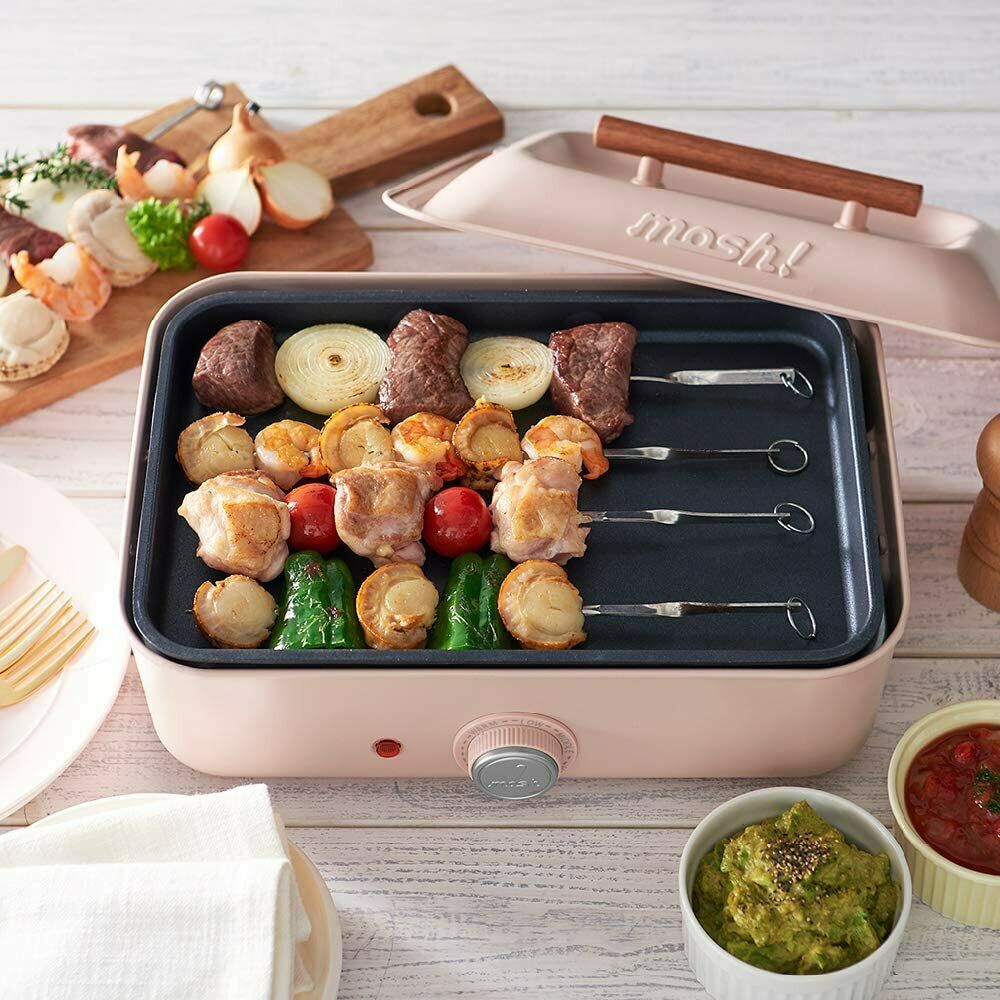 mosh Mini hot plate  M-HP1PE [Takoyaki plate,flat plate set] Various ways to use - Fresh Stock Dated February 2026