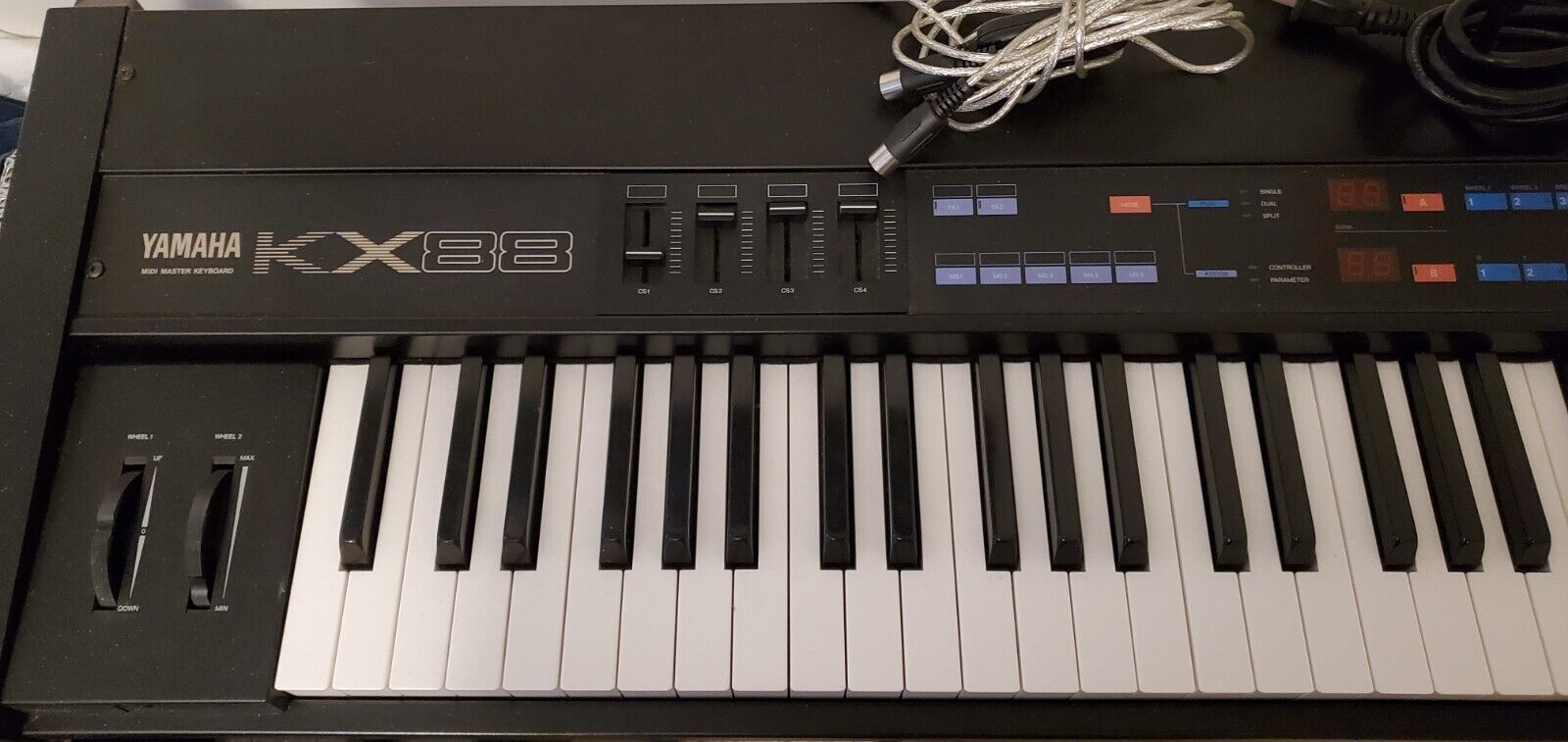 Yamaha KX88 MIDI Controller Keyboard and wheeled flight/tour case and cords - Fresh Stock Dated February 2026