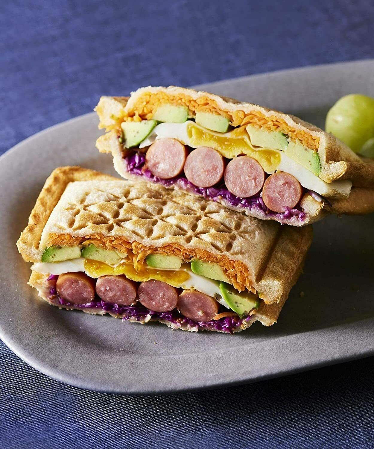 BRUNO BOE084-Greige Grill Sandwich Maker Double Bread NEW from JAPAN - Fresh Stock Dated February 2026