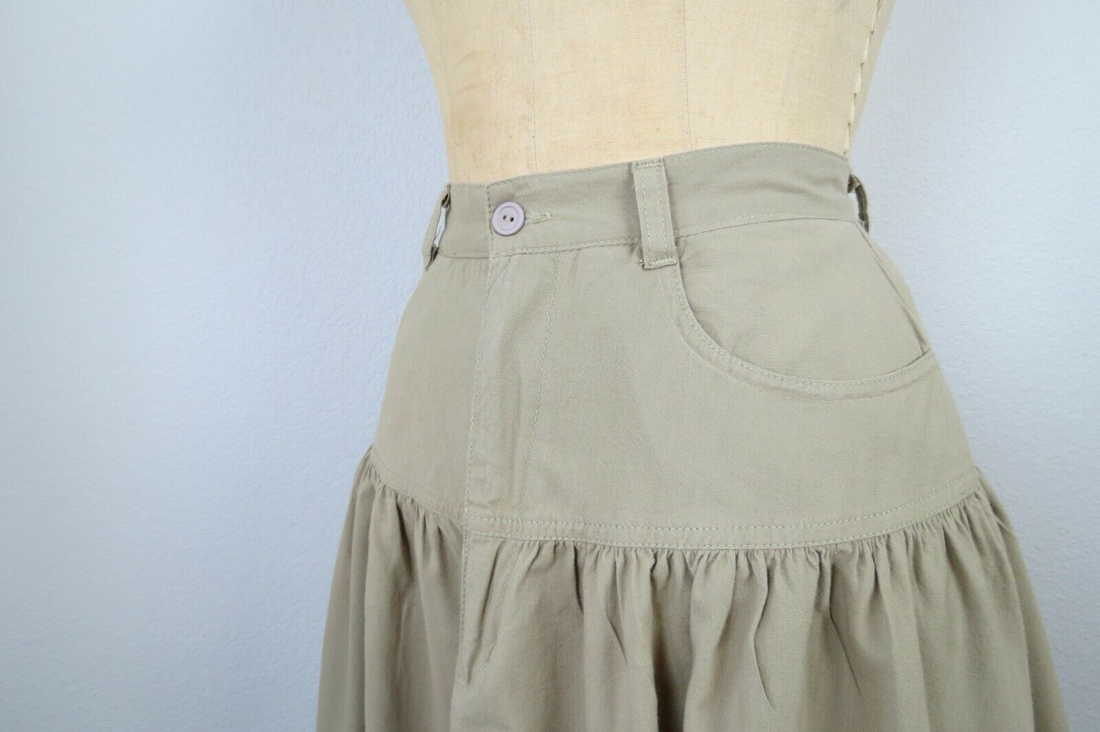 Vintage 1980s cotton prairie style skirt, cottagecore fashion, cowgirl - Fresh Stock Dated March 2026
