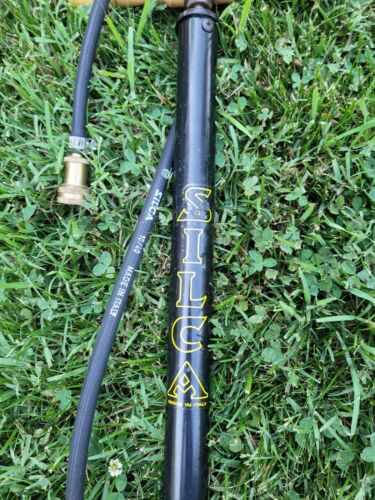 VINTAGE SILCA FLOOR PUMP BLACK! WOODEN HANDLE, PRESTA.  MADE IN ITALY - Fresh Stock Dated December 2025