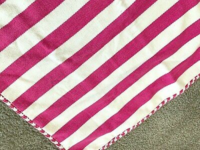 POTTERY BARN KIDS Stripe Tassel Pillow Sham Bright Pink Navy Blue 17