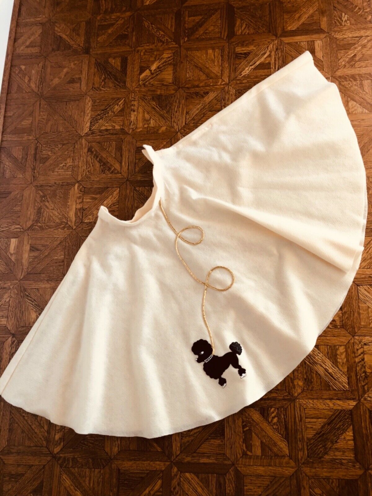 Vintage Felt Black Poodle Circle Skirt - Fresh Stock Dated February 2026