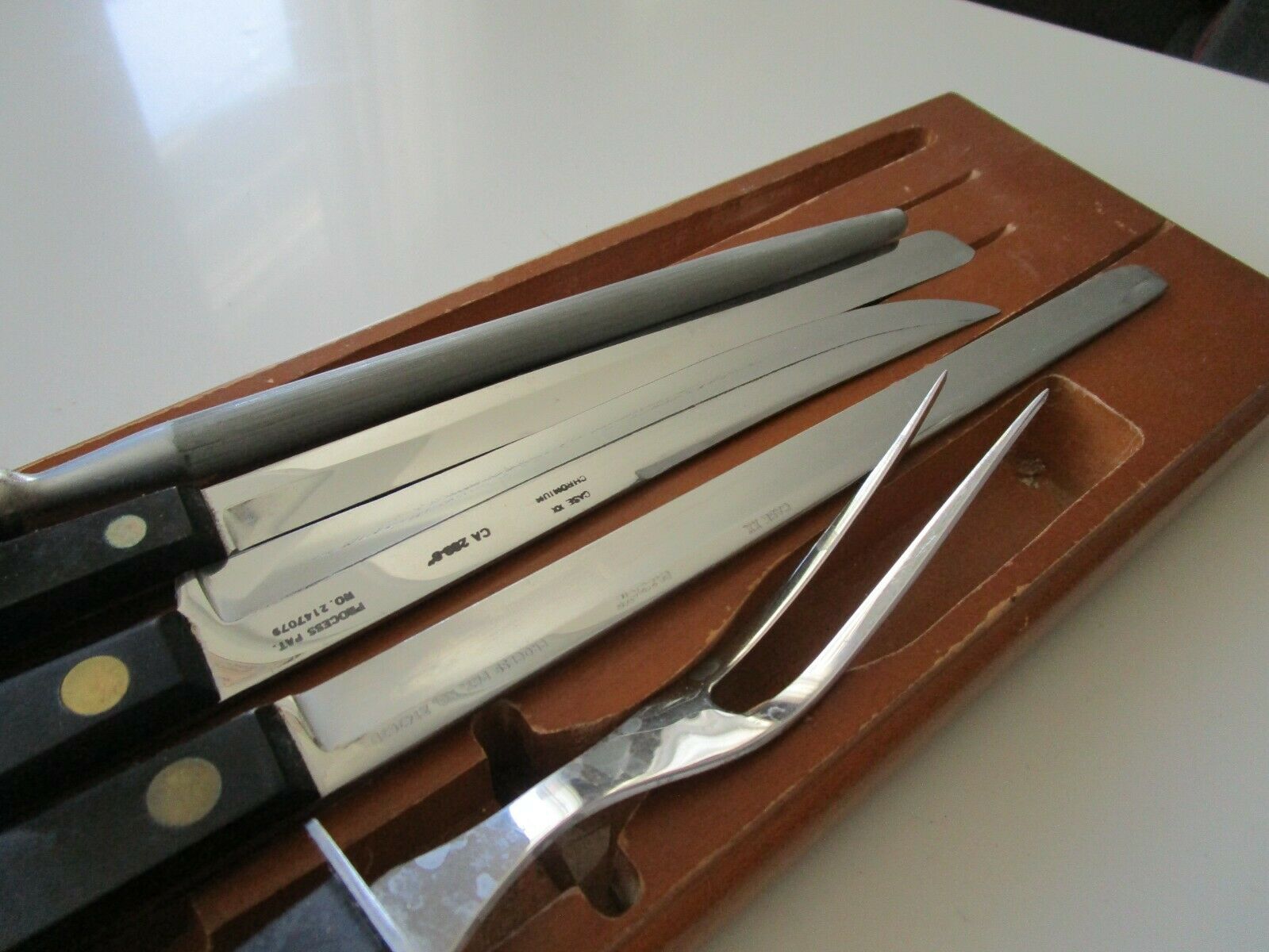 RARE VINTAGE CASE XX 5 PIECE KITCHEN KNIFE SET WITH WOOD CASE - Fresh Stock Dated December 2025