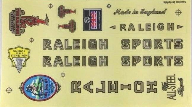 BICYCLE VINTAGE 2 DECAL SET RALEIGH SPORT BIKE STICKER CYCLING FRAME SPARE PART - Fresh Stock Dated December 2025