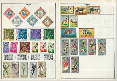 Burundi Stamp Collection 24 Harris Pages to 1986, Nice Lot of Topicals, JFZ - Fresh Stock Dated March 2026