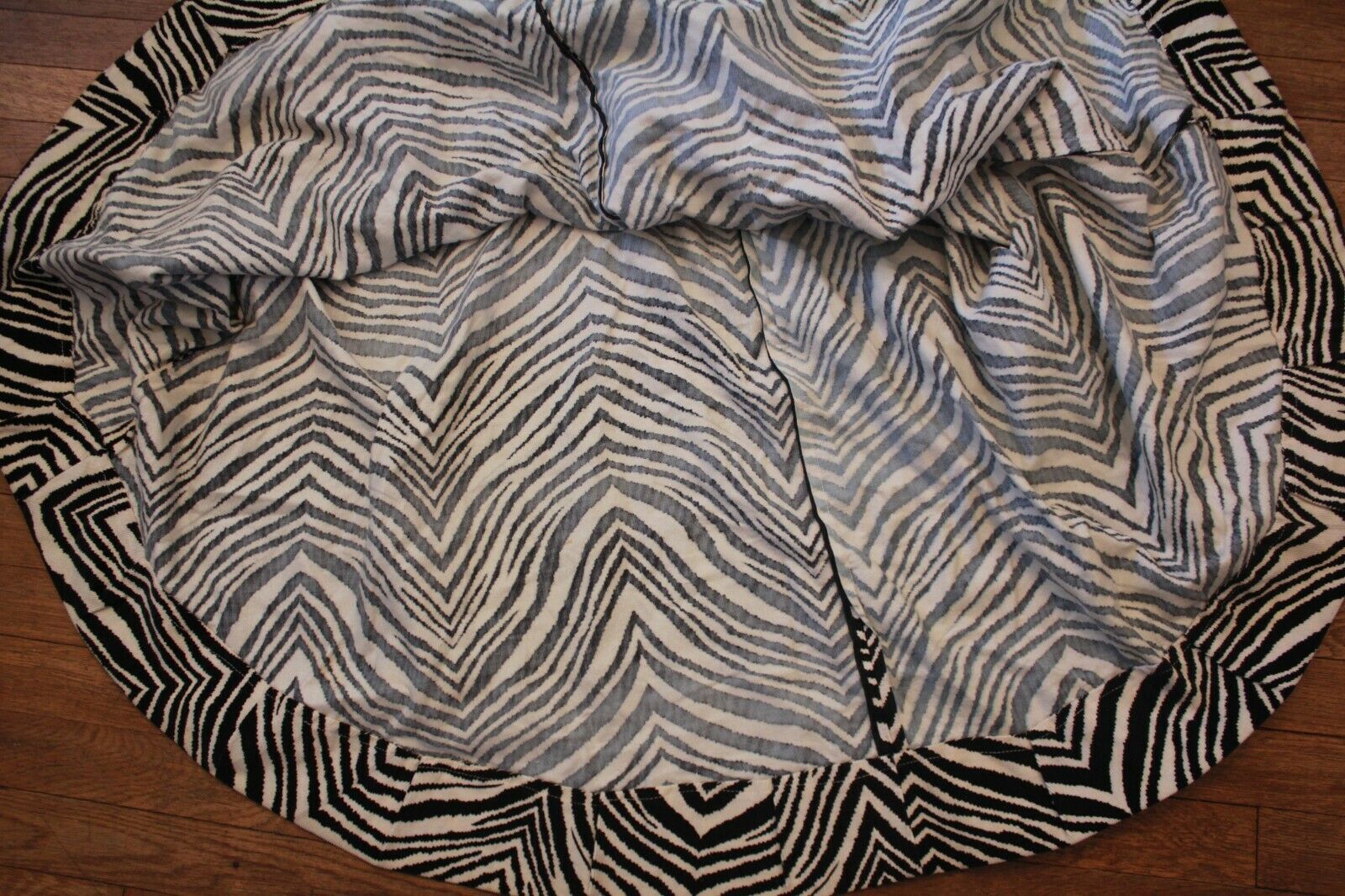Vintage 50s Rockabilly Handmade Circle Skirt Corduroy Zebra Animal Print Stripe - Fresh Stock Dated February 2026