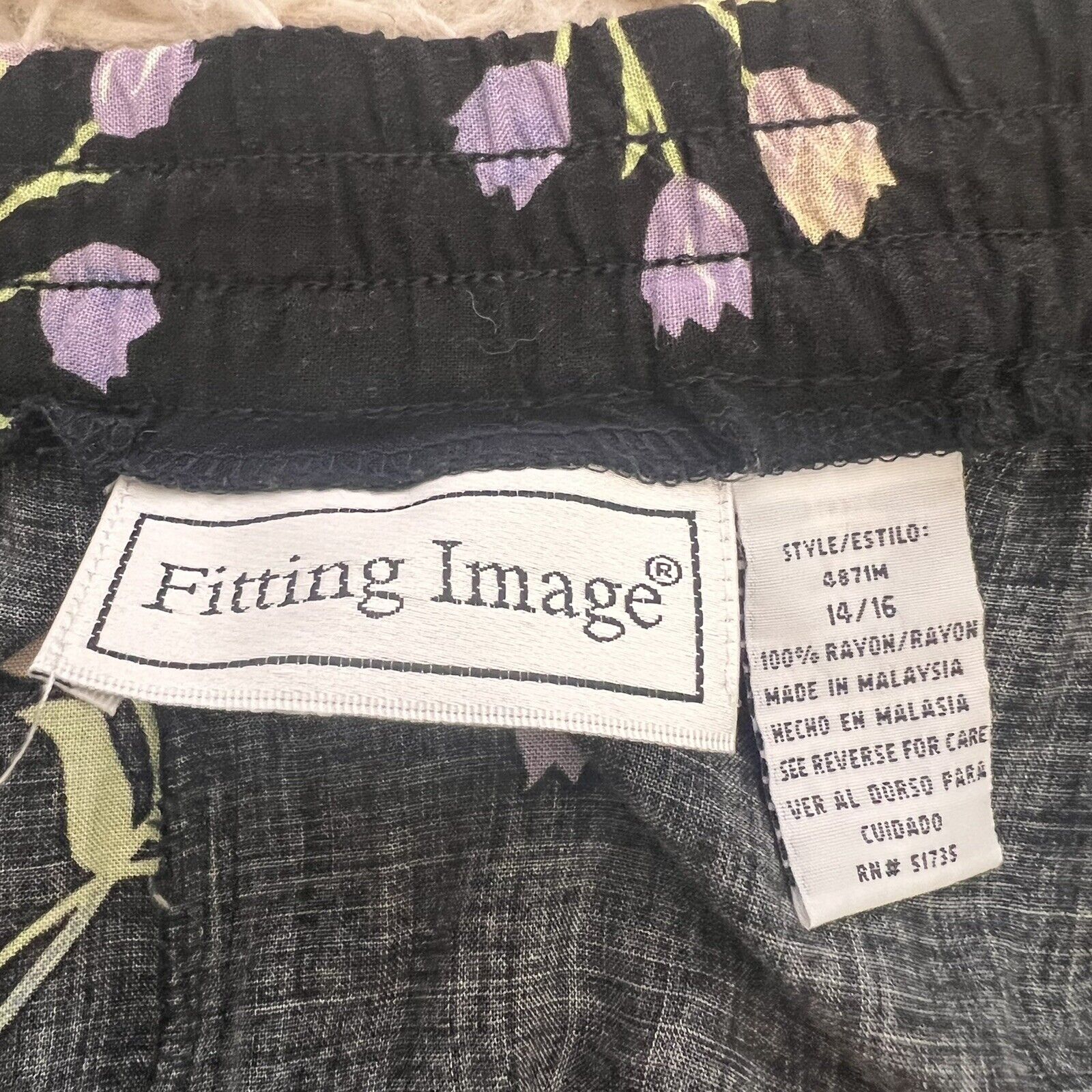 Vintage Fitting Imagine Plus Size Women’s Black Floral Midi Skirt Button Front - Fresh Stock Dated March 2026