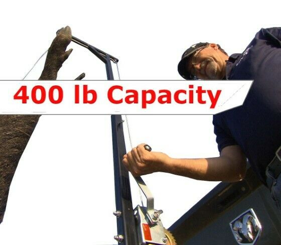 Truck Hitch Game Hoist - Complete Kit - Includes Winch & Gambrel 400 lb Capacity - Fresh Stock Dated December 2025