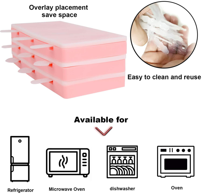 Moldes De Silicona Para Helados Paletas Hacer Helado Molde Maquina Reutilizable - Fresh Stock Dated February 2026