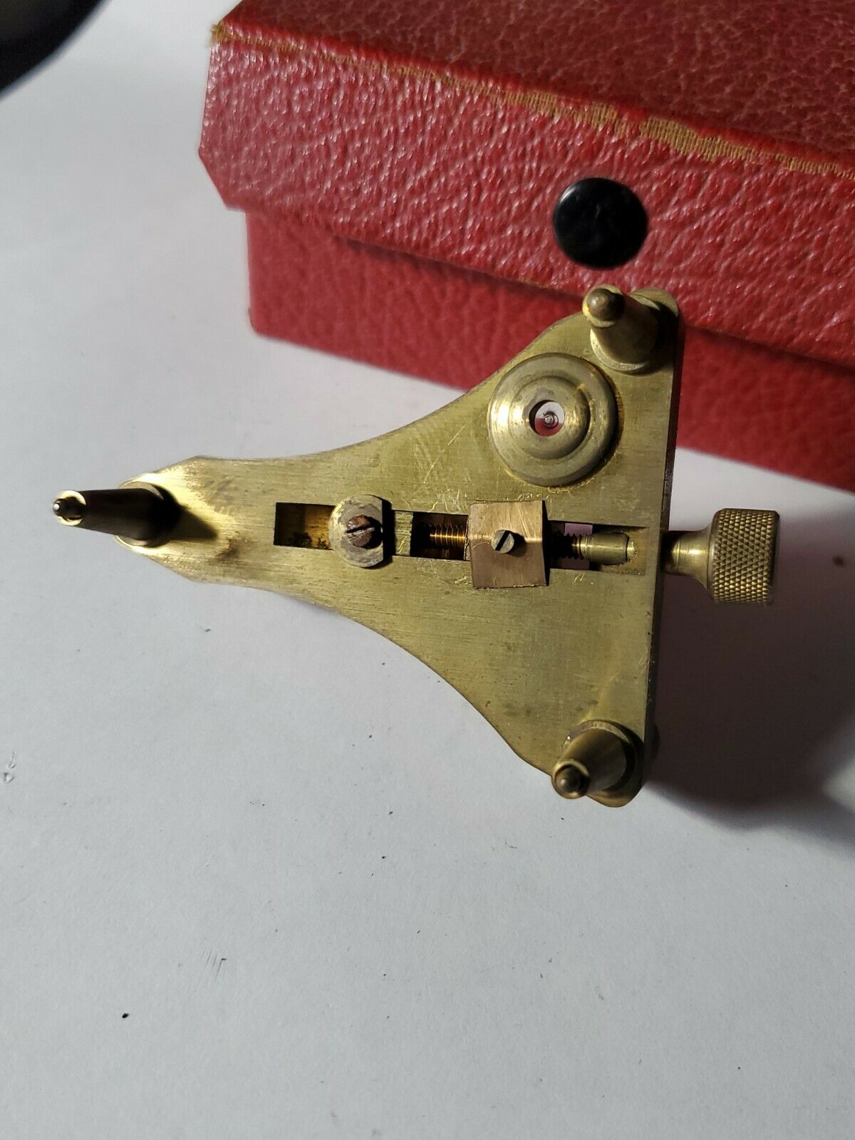 vintage antique watchmakers balance poising tool swartchild w/sight Level, ruby - Fresh Stock Dated February 2026