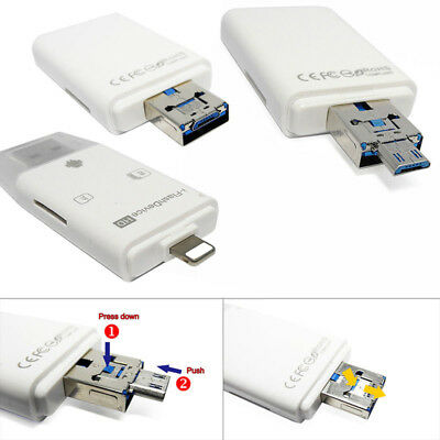 3in1 OTG SD TF Card Reader For iPad for iPhone X 8 7 6S 6 Plus 5S 5 Android IOS - Fresh Stock Dated December 2025