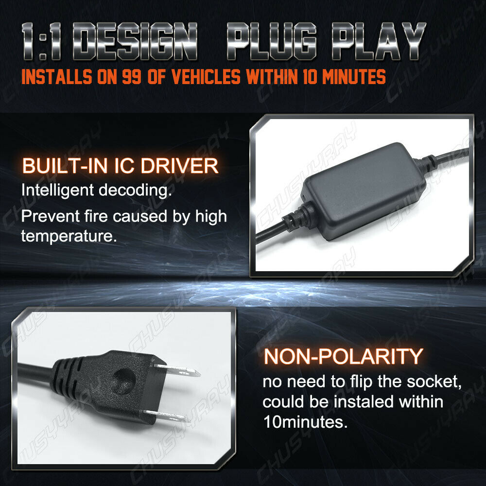 144W H7 Headlight For Kawasaki ZX10r 2004 2005 HID White Upgrade LED Bulb Lights - Fresh Stock Dated February 2026